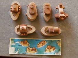 Ü - Ei Holzspielzeugschiffe - komplette Serie von 1997