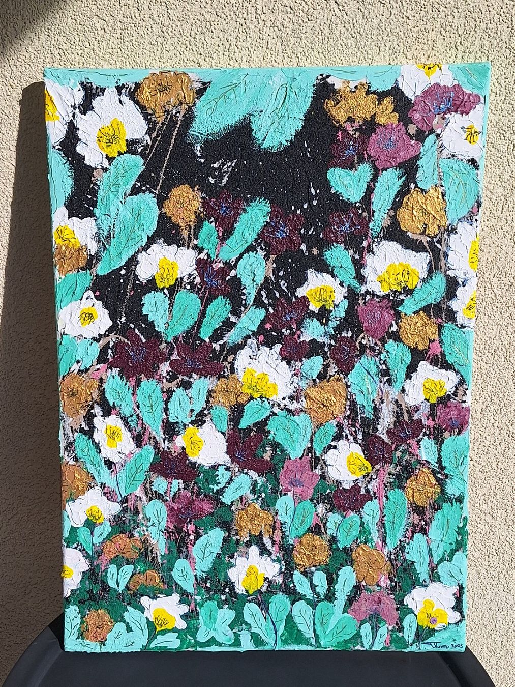 Dipinti: Acrylbild Blumenmuster farbenfroh 2025 neuwertig – Nuovo (secondo la descrizione) da Spiez venduto da Tanja1390