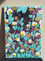 Acrylbild Blumenmuster farbenfroh 2025 neuwertig