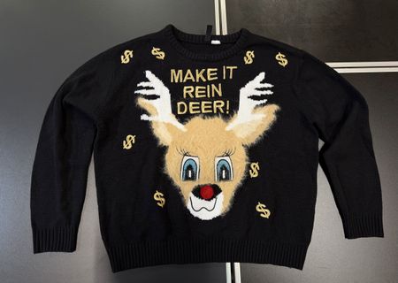 Schwarzer H&M Divided Weihnachtspullover, Grösse M