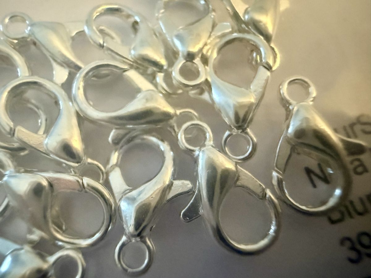 Anhänger:  20 Karabinerverschluss 10mm Schmuckverschluss Versilbert – Neu (gemäss Beschreibung) aus Lamone von LaCantinaMagica 3