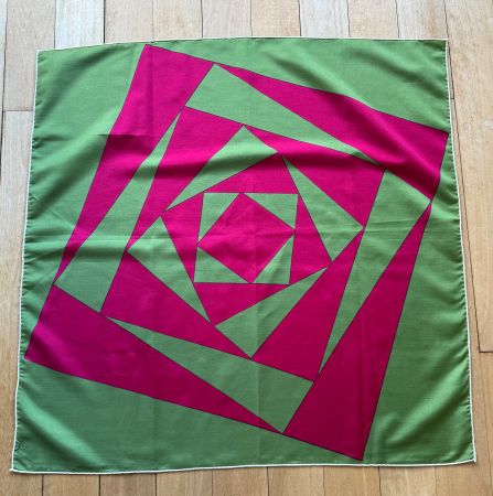 Vintage Seidencarrée, Foulard von Künstler