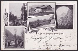 Litho "An der Burgdorf - Thun - Bahn" im Jahre 1899