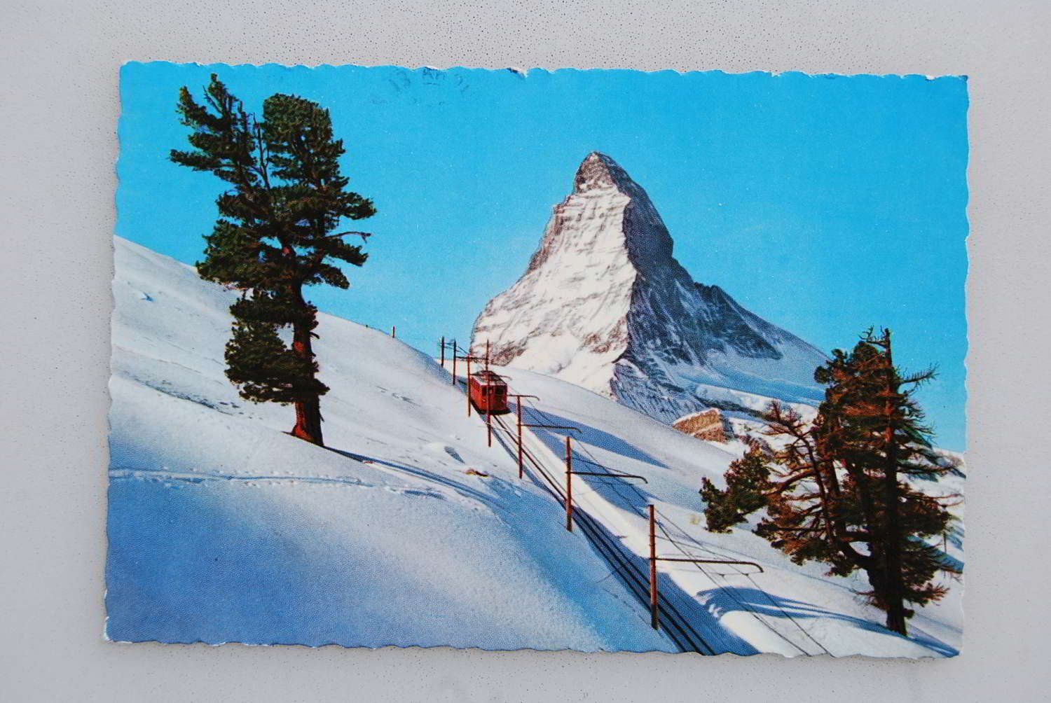 Cartoline postali: AK Zermatt, Gornergratbahn mit Matterhorn 1962 – Usato da Rüfenacht BE venduto da Toro06