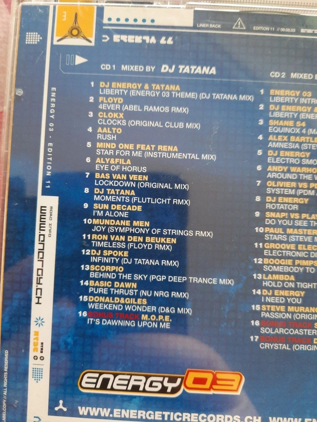 CDs: CD Energy 03 - DJ Tatana & DJ Energy – D'occasion à Pully par bro_n52j 2