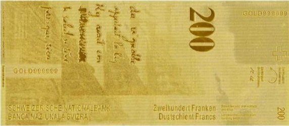 Banknote Schweiz CHF 200.-- / Goldplated 🌟 | Kaufen auf Ricardo