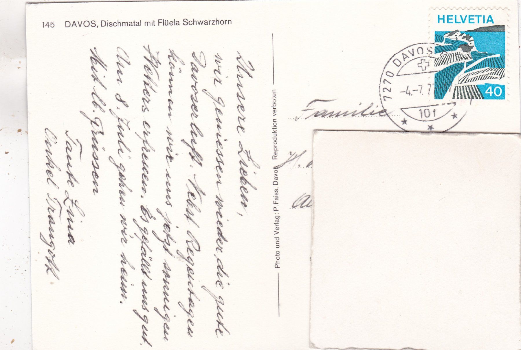 Cartoline postali: Davos Dischmatal 1977 – Usato da Herisau venduto da Lisegrat2008 1