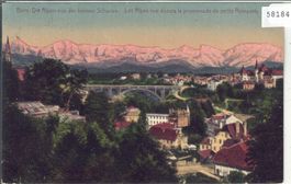 Bern - Die Alpen von der kleinen Schanze - Litho