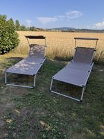 Liegestuhl Set 2 Stück mit Sonnendach Aluminium