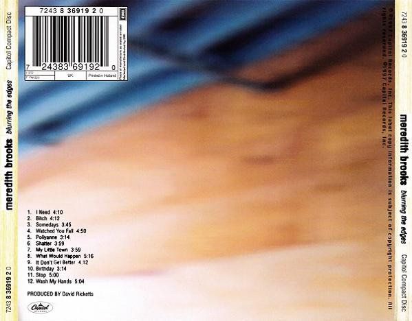 CD: Meredith Brooks - Blurring the Edges [Capitol] – Usato da Unterbäch venduto da eqlut 1