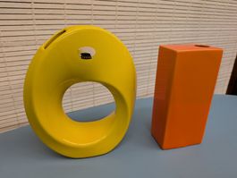 Orange & gelbe Keramik Vase