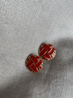 Elegante, rote Ohrclips - vintage