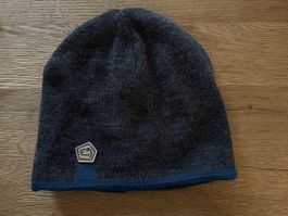 E9 Wintermütze, Grau/Blau, sehr warm (Fleece innen), NEU