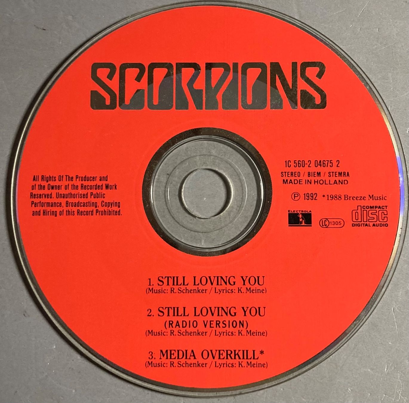 CDs: SCORPIONS - STILL LOVING YOU – D'occasion à Poliez-Pittet par Newtown-Records 1