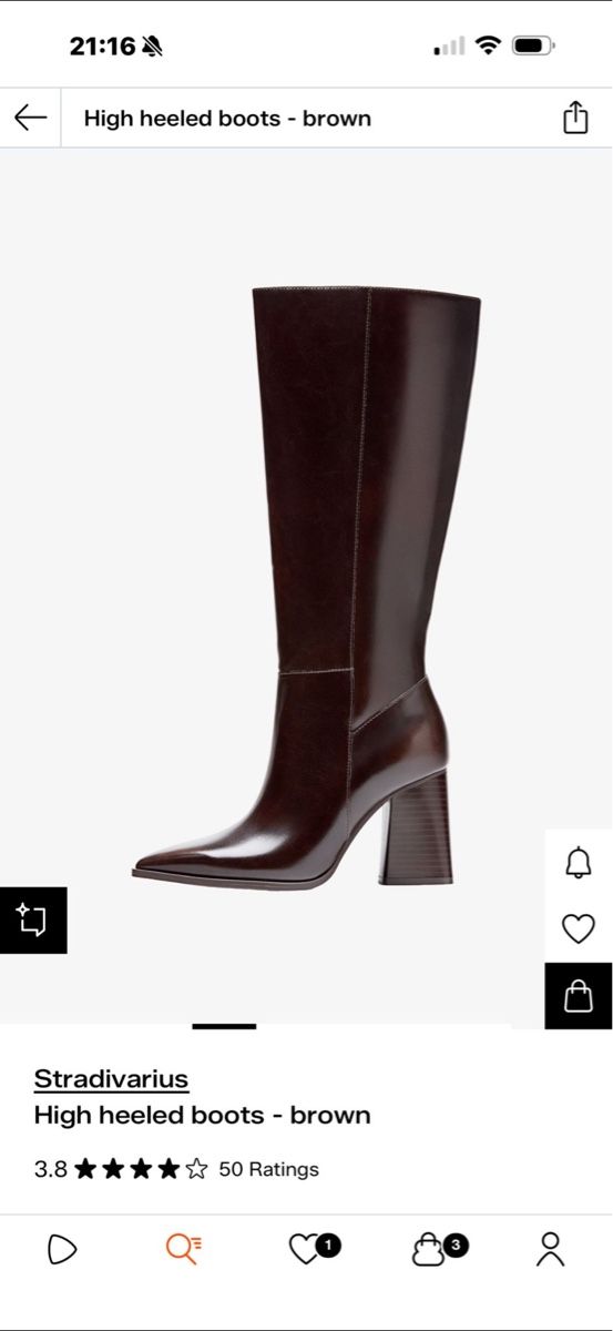 Damenschuhe: Stradivarius High heeled boots brown size 36 – Neu (gemäss Beschreibung) aus Baar von luc_6ddm