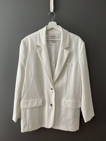 Weisser Oversized Blazer Gr. L Bershka - Top Zustand!