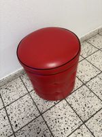 Vintage stool/pouf with bottle and glass holders