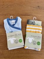 2x Baby Langarm Bodys aus Bio-Baumwolle 50/56 Sommer, NEU !