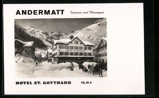Cartoline postali: AK Andermatt, Hotel St. Gotthard – Usato da Berlin venduto da bartko-reher