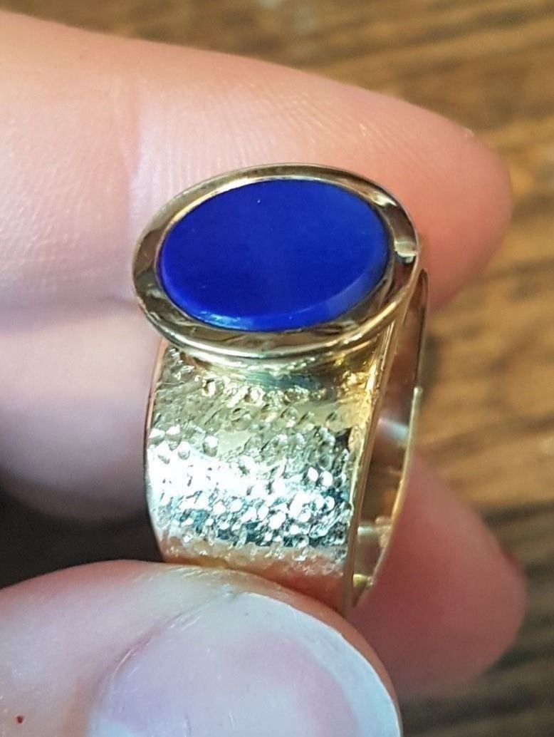 Anelli: Designer Gelbgoldring 750, Lapislazuli – Nuovo (secondo la descrizione) da Unterägeri venduto da Altgoldschmuck 1