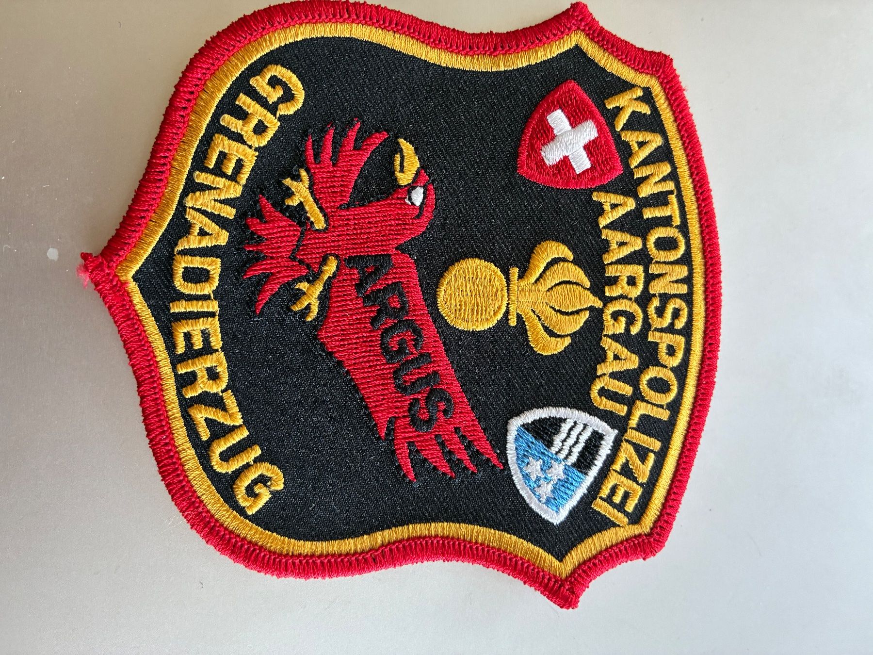 Schweizer Armee Placchette & Badge: Kantonspolizei Aargau Grenadierzug – Usato da Oberiberg venduto da stab