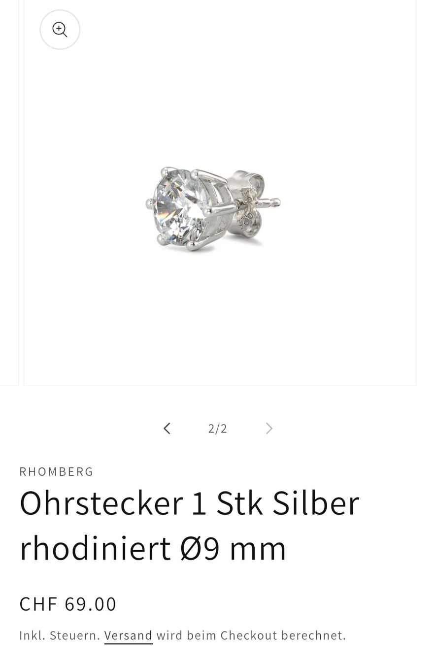 Orecchini pendenti & Orecchini a lobo: Ohrstecker Silber, rhodiniert, Zirkonia – Nuovo (secondo la descrizione) da Lyss venduto da Tigerduft 1