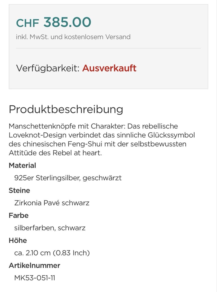 Gemelli: Thomas Sabo - Manschettenknöpfe 925 Silber – Usato da Chur venduto da Pott 7