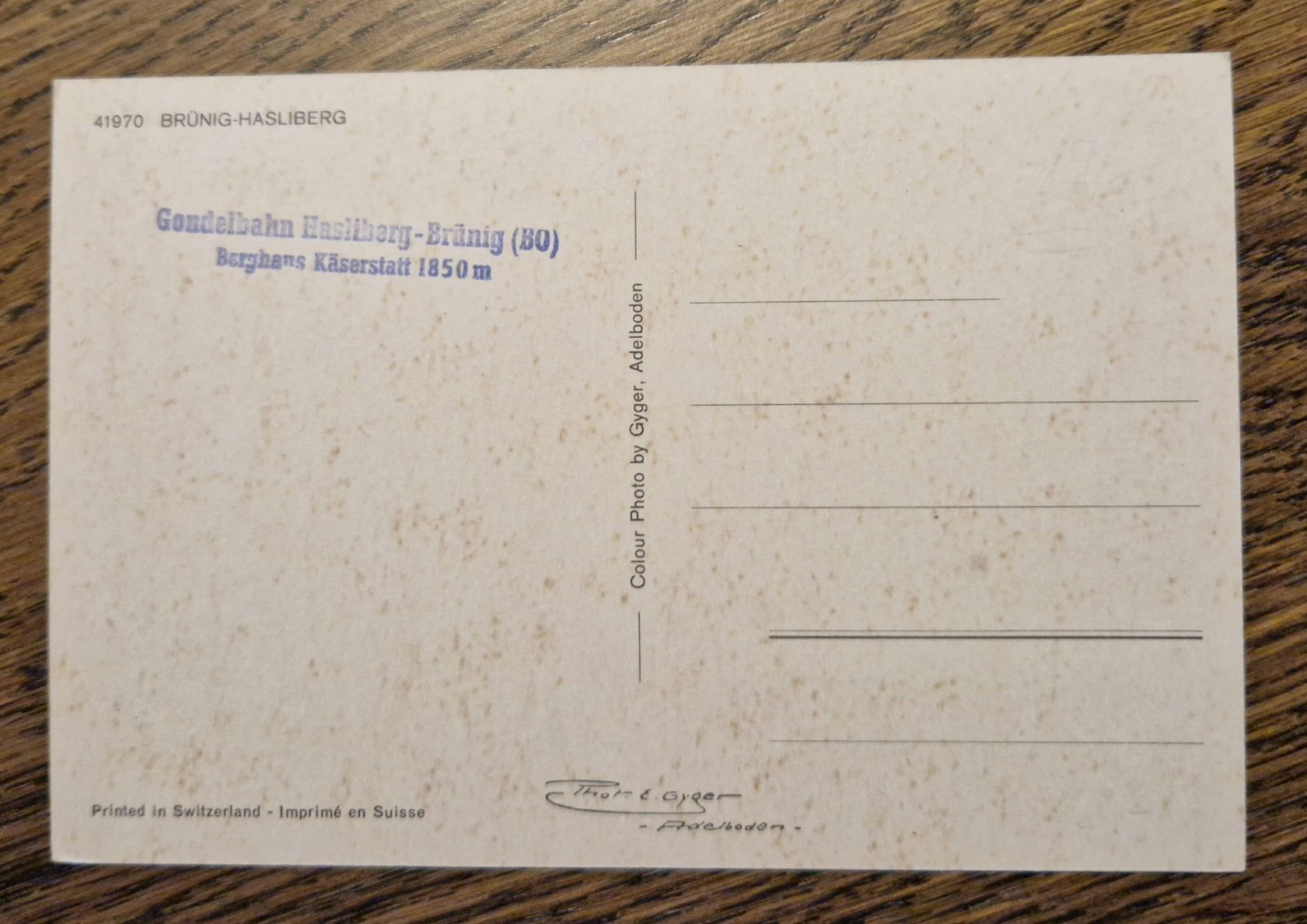 Cartes postales: Brünig-Hasliberg, Postauto, Stempel Gondelbahn – D'occasion à Ebikon par Donar50 1