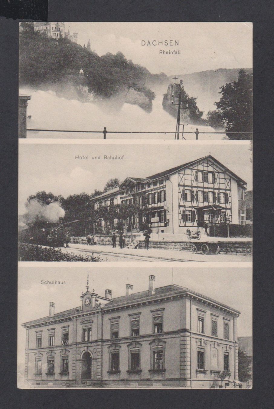 Cartoline postali: Dachsen  ZH   :   alte 3-Bild Ansichtskarte um 1909 – Usato da Vitznau venduto da Ropaku