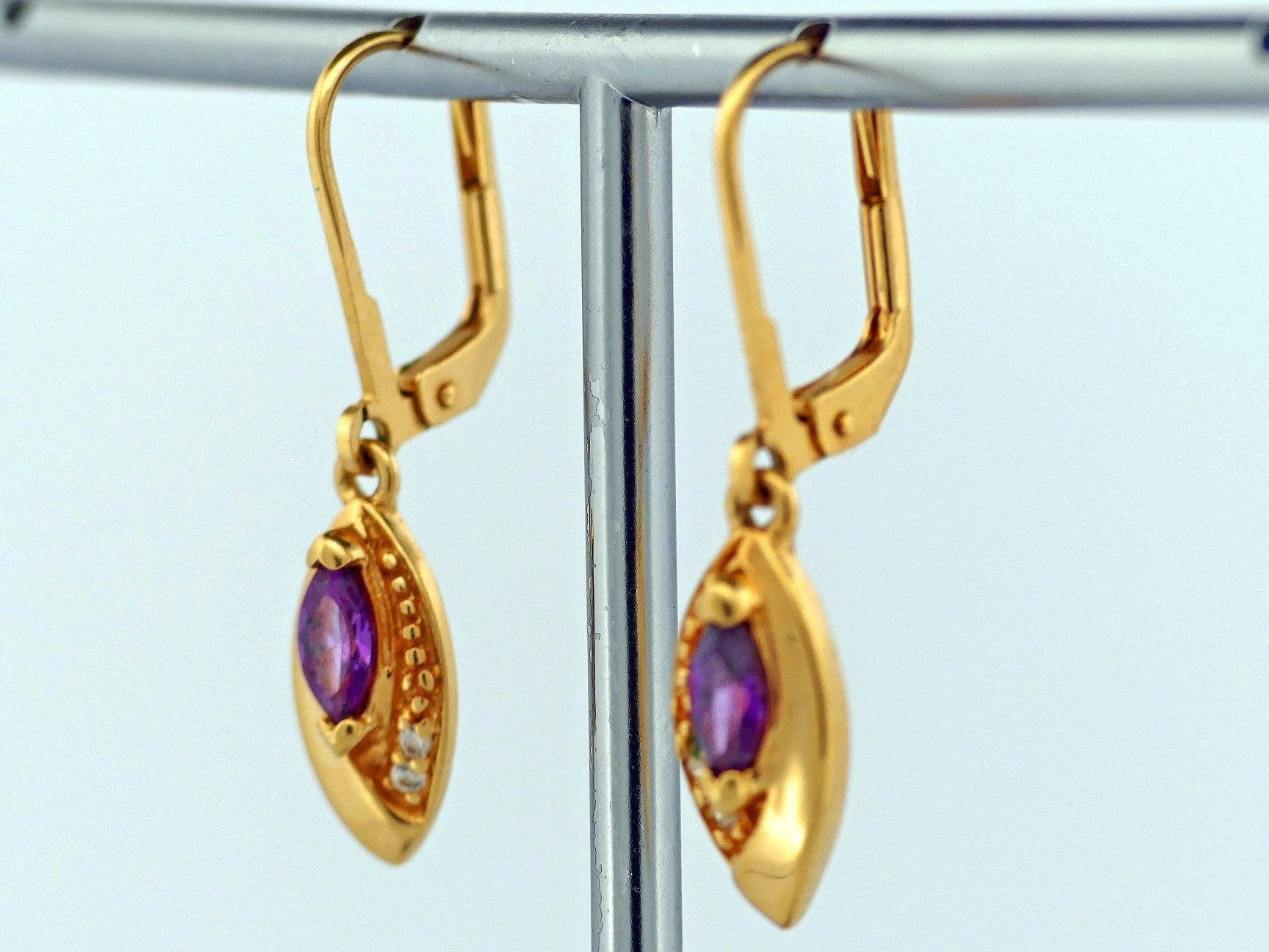 Orecchini pendenti & Orecchini a lobo: Ohrhänger mit Amethysten – Usato da Matten b. Interlaken venduto da kero71 3
