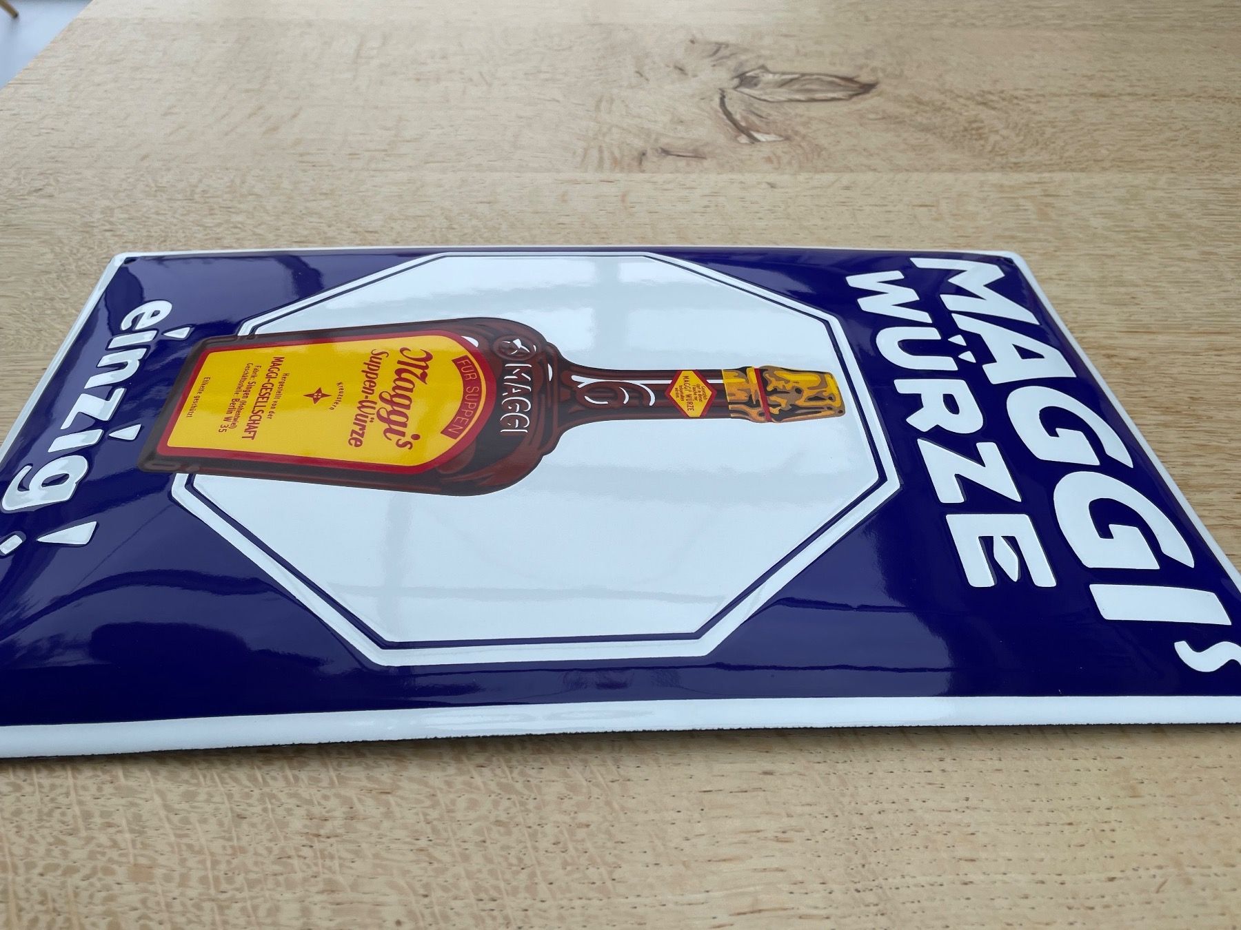 Maggi Insegne: Emailschild, Maggi's Würze einzig! Zustand: TOP – Usato da Rüfenacht BE venduto da look_us 8