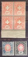 SUISSE 1881: 4 timbres télégraphie 10 c **, 50c *, 5 c **
