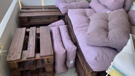 Lounge aus EuroPaletten inkl Kissen