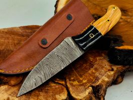 Top 1A Damast Messer Knife echter Faltenstahl im Larp Look