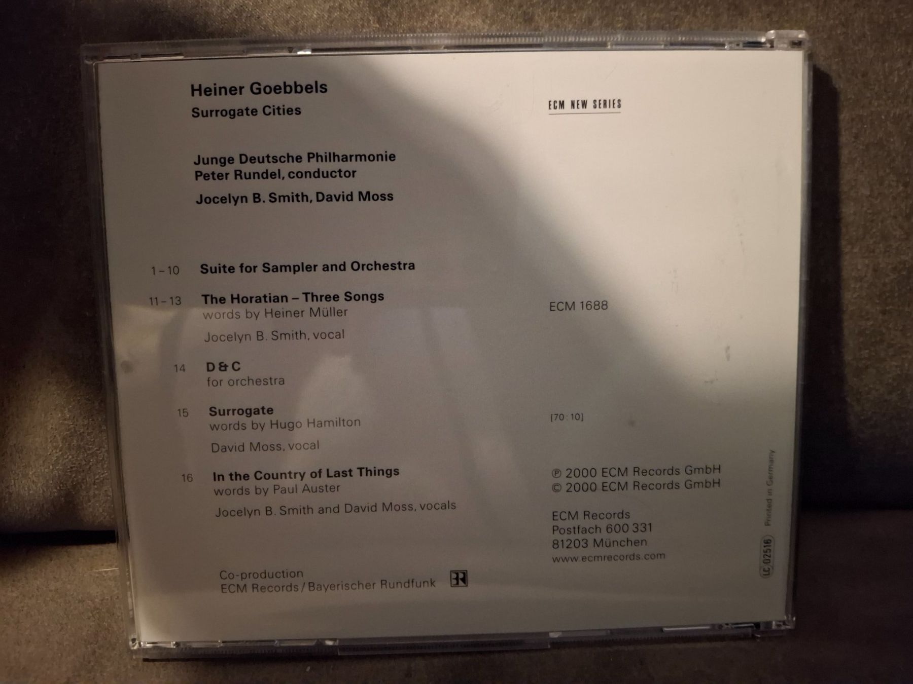 CD: Heiner Goebbels – Surrogate Cities – Usato da St.Gallen venduto da CD_jalamusic 3