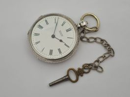 Bellinde Besançon Antike Taschenuhr Silber Schlüsselaufzug