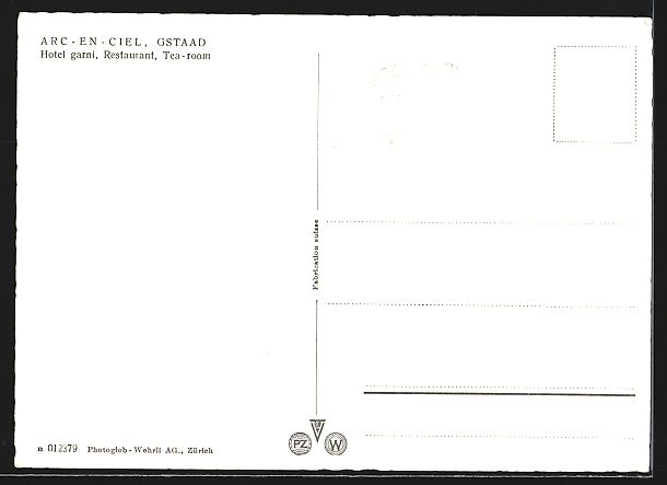 Cartoline postali: AK Gstaad, Hotel garni Arc-en-Ciel – Usato da Berlin venduto da bartko-reher 1