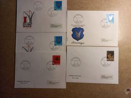 Stempel  Ersttag und Marke mit dem Gemeindewappen