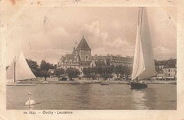 Ouchy Lausanne (VD) Hafen Genfersee mit Segelbooten