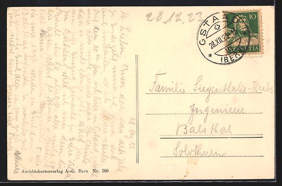 Cartes postales: Gstaad, Hotel Bellevue von der Eisbahn b – D'occasion à Berlin par bartko-reher 1