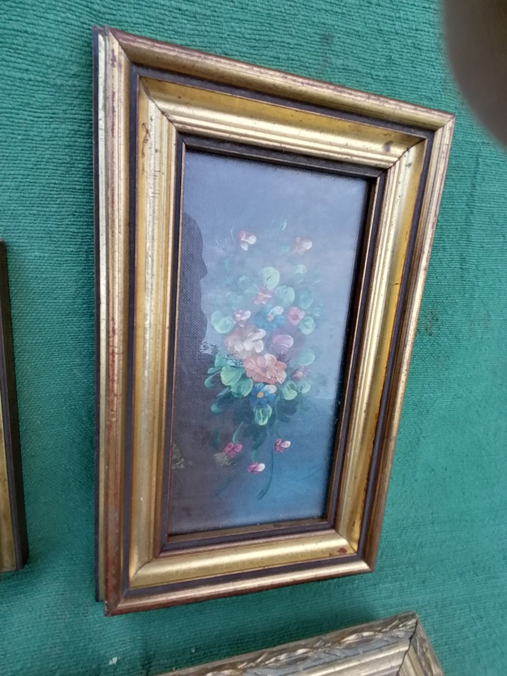 Cornici: Bilderrahmen Set 3 Stck. mit Malerei Blumen und Landschaft – Usato da Rovio venduto da maxmac 3