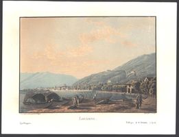 Locarno Originalaquatinta altkoloriert