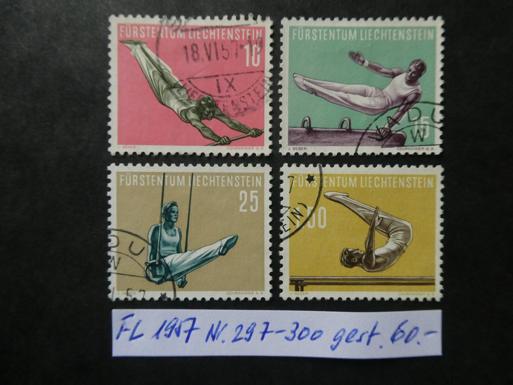 Alle Briefmarken: FL 1957 Nr. 297-300 gestempelt – Gebraucht aus Lausen von Herbamare01