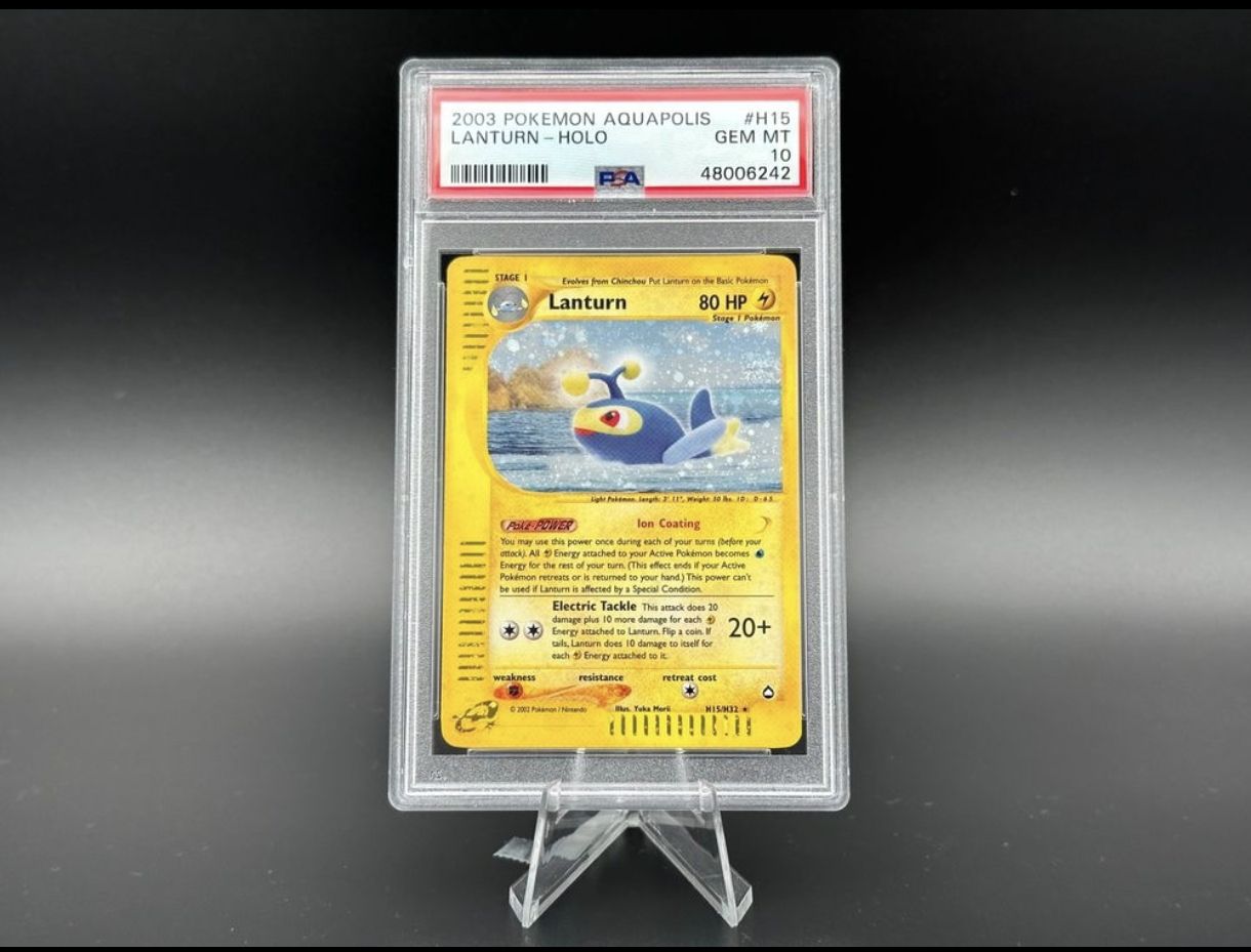 Pokémon Carte collezionabili: Lanturn holo Aquapolis PSA 10 – Nuovo (secondo la descrizione) da Tägerwilen venduto da nin_y777