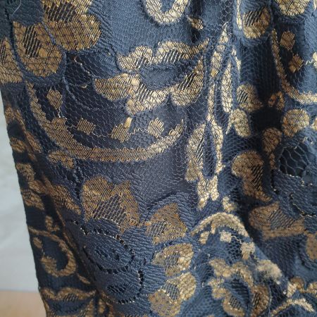 🐸 SCHWARZ GOLD COCKTAILKLEID FESTKLEID ETUIKLEID KLEID 38