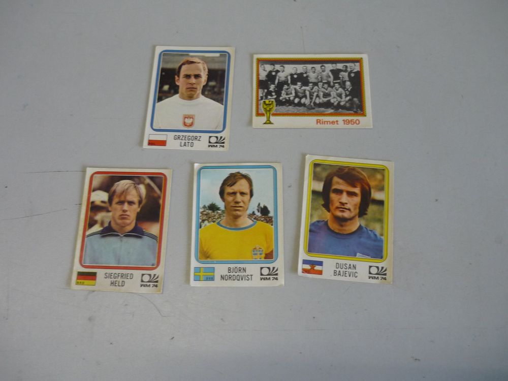 5 stk. Sticker unbenutzt München Fussball WM Panini 74 Rar (Gebraucht ...