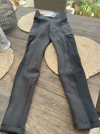 Reithose HKM schwarz mit Grip Grösse 32/34 neu mit Etikett
