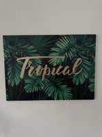 Tropisches Wandbild mit Goldglitzer - Sommerfeeling!