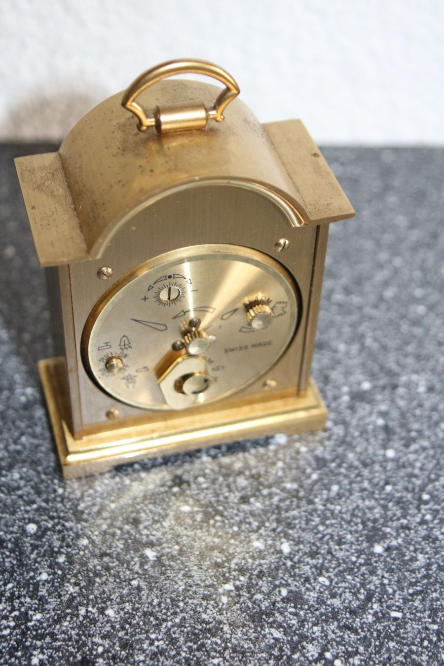 Swiza Orologi da terra & Orologi da parete: Reiseuhr Messing mit Wecker Läuft – Usato da Benglen venduto da polli77 3