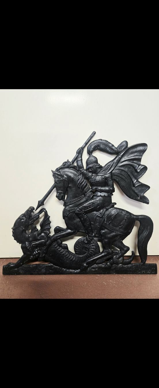 Sculture & Statue: Gusseisen Relief Drachentöter St.Georg. – Usato da Zürich venduto da Zoe_Zh